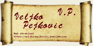 Veljko Pejković vizit kartica